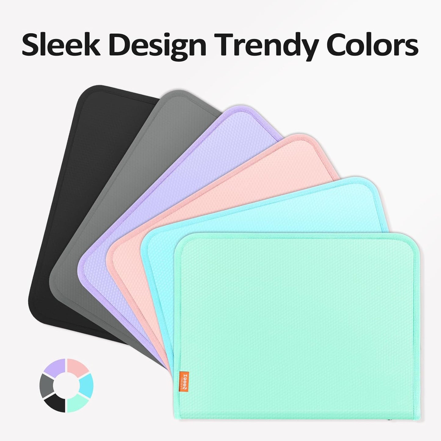 Sooez 7 Pockets Accordion File Organizer, Zipper Expanding File Folder, Heavy Duty Folder Organizer, Sleek Letter Size Accordion Folder, Portable Expandable File Folder for Documents, Green