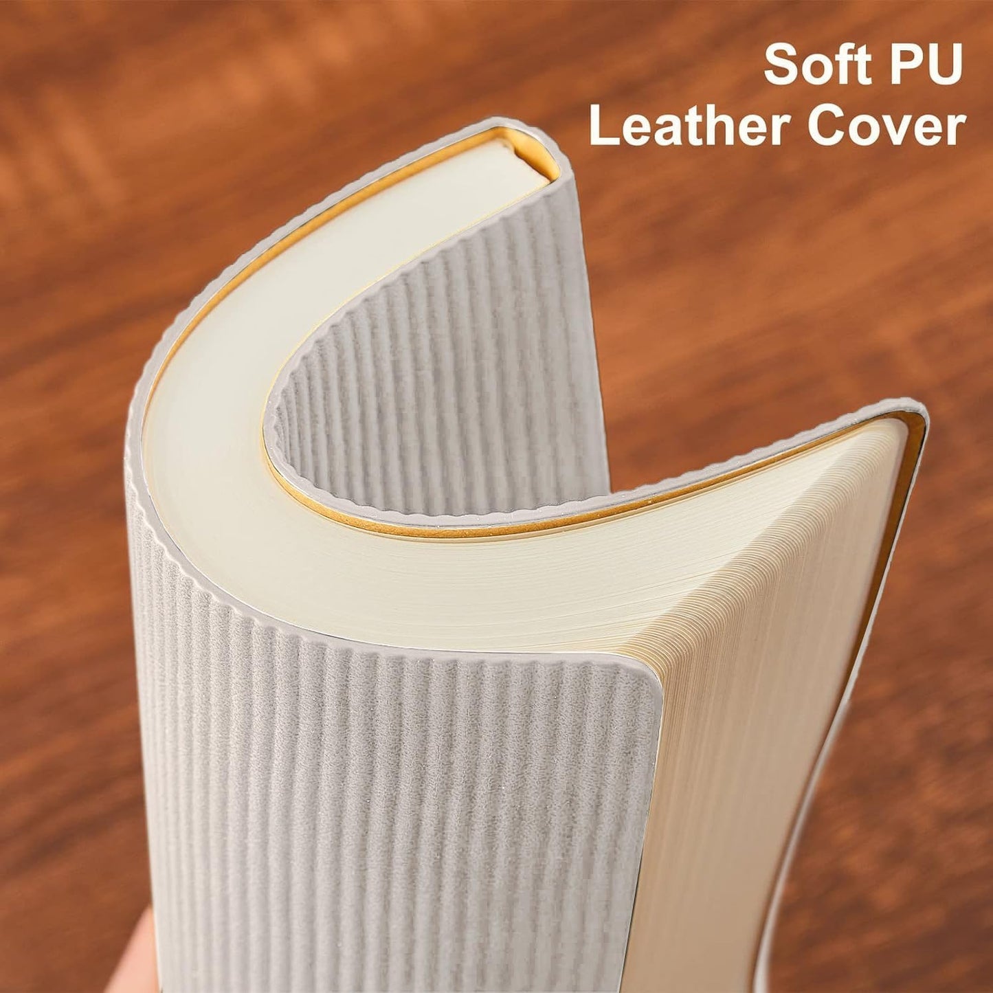 Lined Journal Notebook for Work College Ruled Note Book 7.2"x9.6" B5 PU Leather Daily Journaling 160 Pages for Women Men Writing Home School Supplies Business (B5 Lined 160pages, 06-Grey)