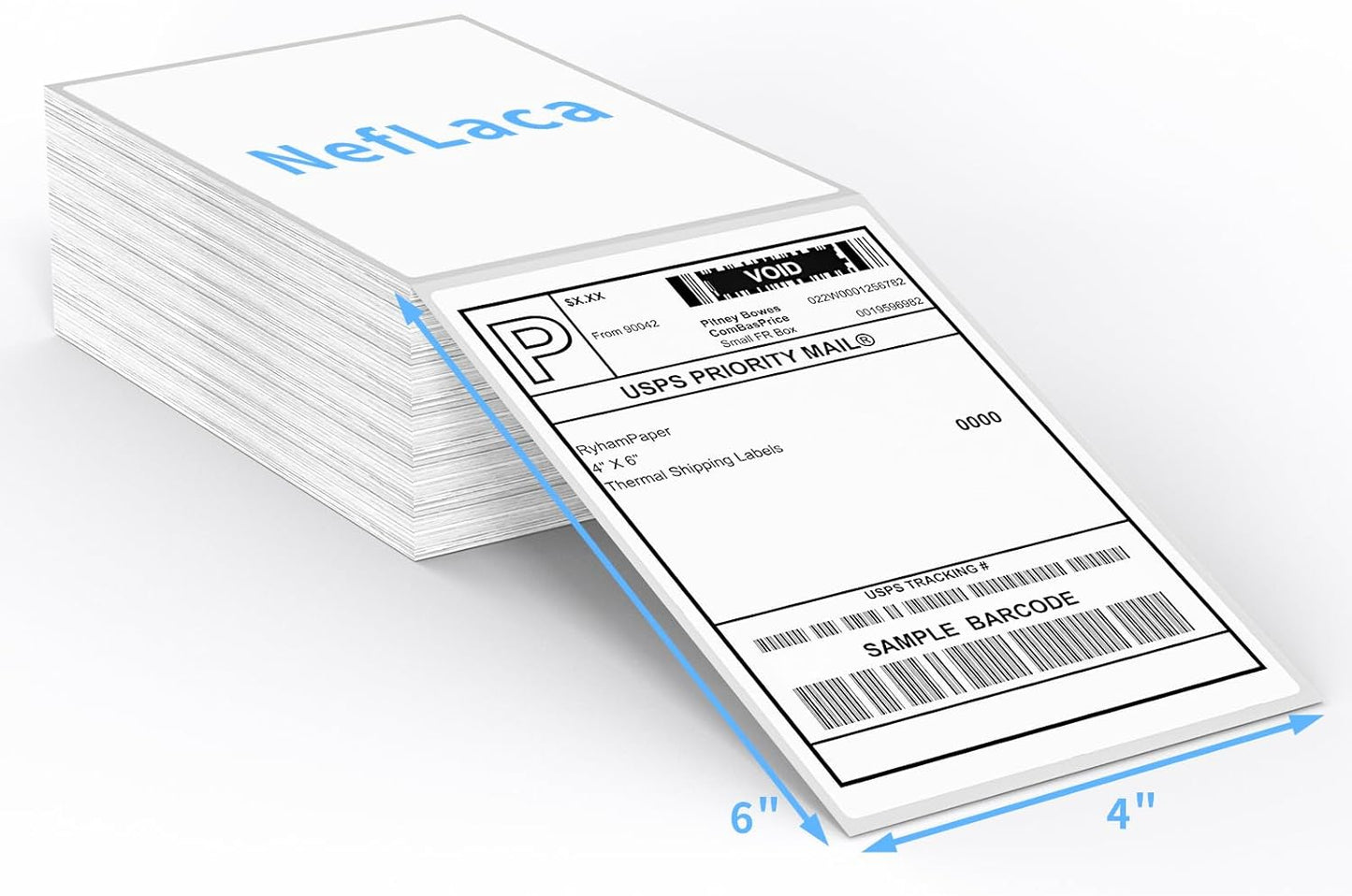 Direct Thermal Label-Shipping Label 4x6-NefLaca Thermal Printer Sticker 4"x6",Compatible with Rollo,Nelko,Zebra. MUNBYN Printer(Pack of 1000 Labels)