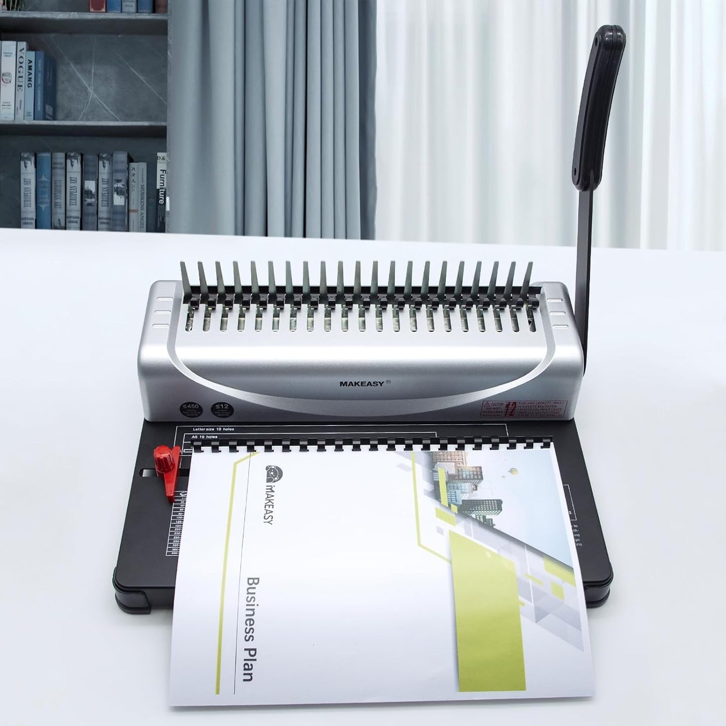 MAKEASY 100 Pack 19-Ring Letter Size Comb Binding Spines for LTR, Plastic Binding Combs, 3/8 Inch Diameter, 60 Sheet Capacity, Black Binding Combs