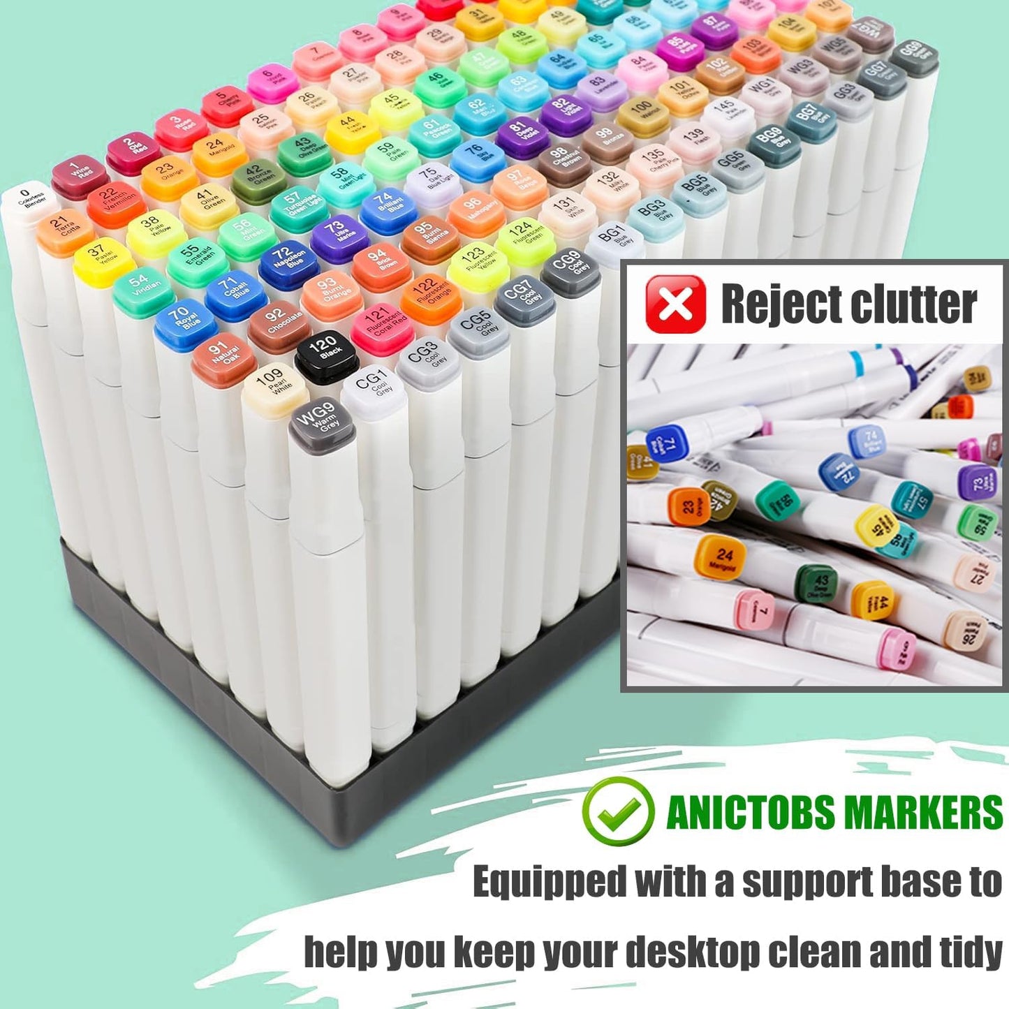 Alcohol Markers 168 Colors with Base Support, Drawing Art Markers Perfect for Students Kids and Adults Comics Sketching Illustration Artistic Creation Gift