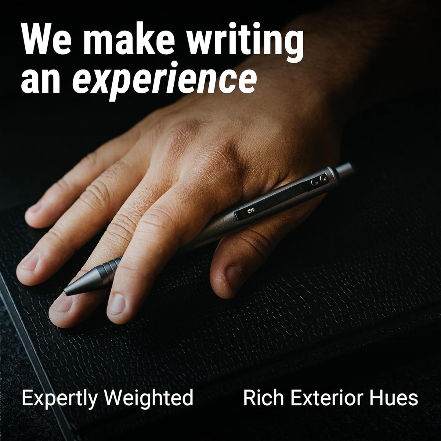 Everyman Grafton Full Click Refillable 0.7mm Ball Point Pen, Aegean | Sleek Anodized Aluminum EDC Pen with Deep Grooved Grip | Smooth Writing Pocket Pen for Office, Travel, Gifting & Daily Use