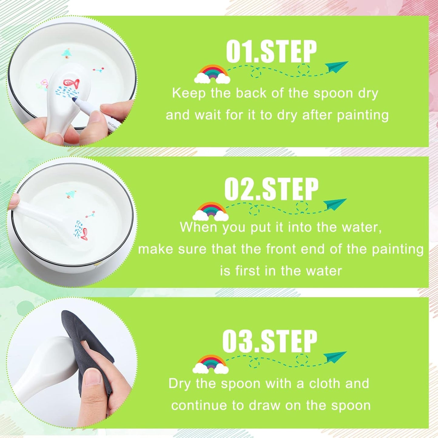 Teling 36 Pcs Magic Drawing Pen Bundle 12 Colors Magical Water Painting Pens for Kids Create Magic Pen Floating Ink Drawings Set with Spoons and Towel, Tattoo Water Marker Xmas Gift for Boy and Girl