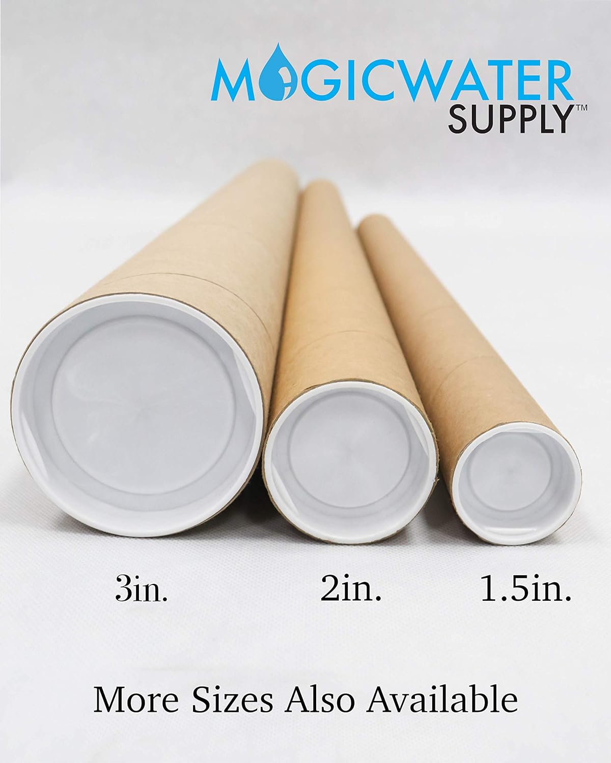 MagicWater Supply Mailing Tube - 2 in x 36 in - Kraft - 1 Pack - for Shipping and Storage of Posters, Arts, Crafts, and Documents
