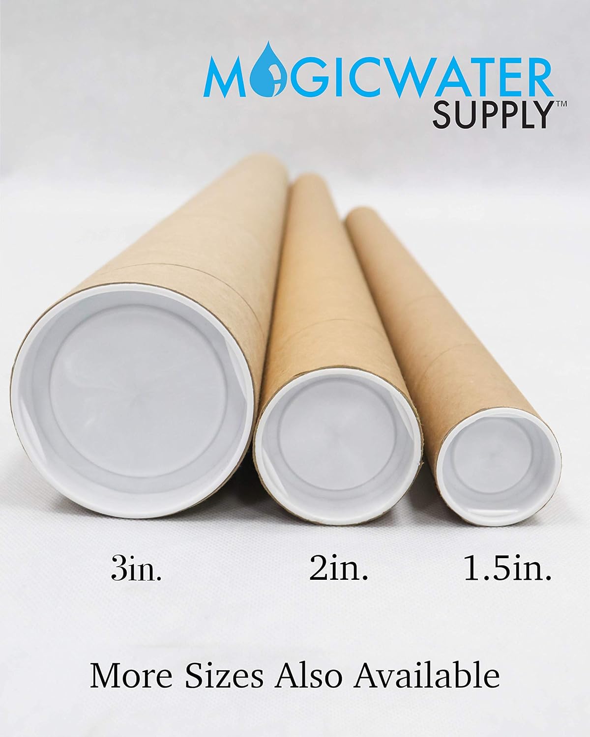 MagicWater Supply Mailing Tube - 3 in x 24 in - Kraft - 1 Pack - for Shipping and Storage of Posters, Arts, Crafts, and Documents