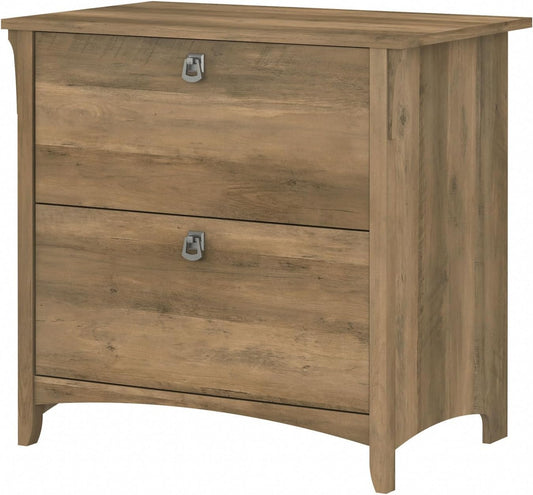 Bush Furniture Salinas 2 Drawer Lateral File Cabinet in Reclaimed Pine, Home Office Storage Solution, Organizer with Drawers for Workspace, Filing Unit