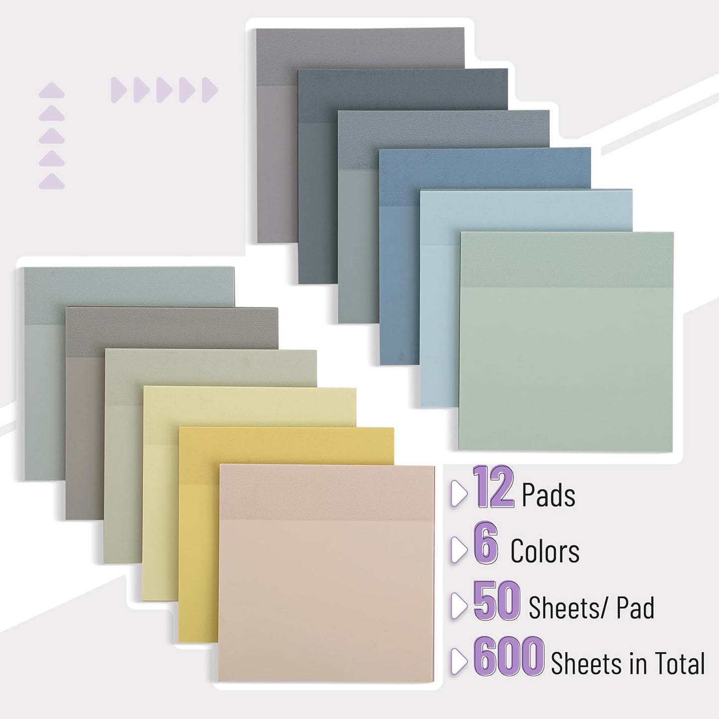 Mr. Pen- Transparent Sticky Notes, 3”x3”, Neutral Tones, 12 Pads, 600 Sheets, See Through Sticky Notes Clear