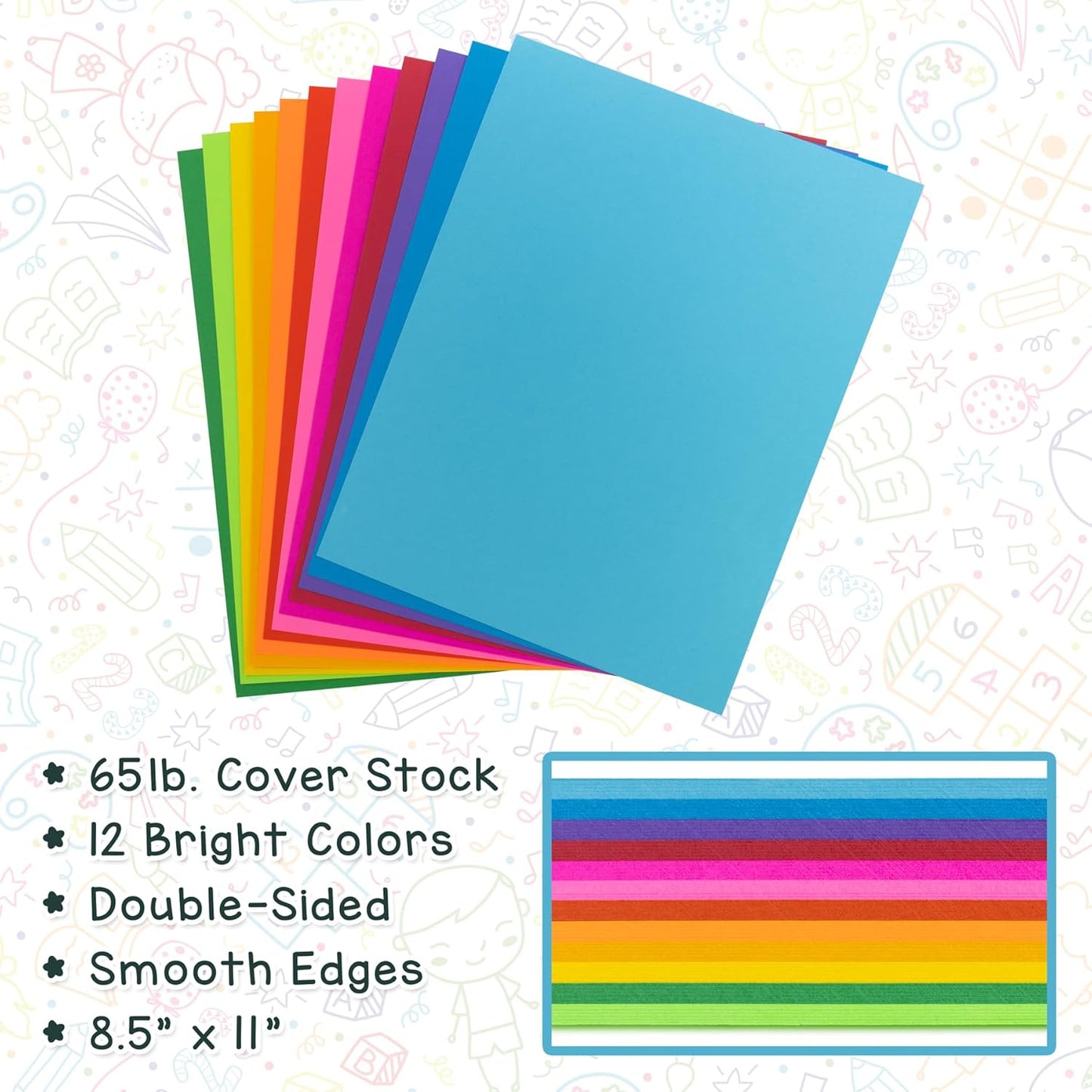 Hygloss Light Green Bright Colored Cardstock - 8.5x11-Inch, 90 Sheets, 65 lb/ 176 gsm, Fade-Resistant, Acid-Free Color Card Stock Paper