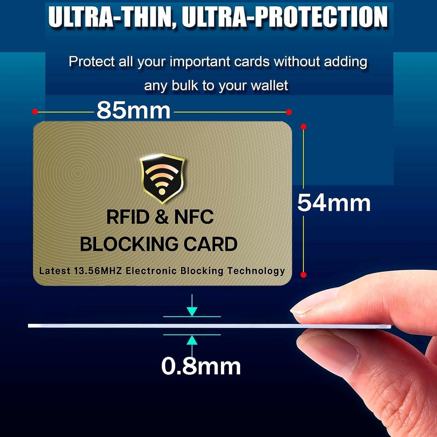 SaiTech IT RFID Cards One Card Protects Entire Wallet Purse For Men & Women, Contactless Bank Debit Credit Card ProteRFID Goldenctor ID ATM Guard Card – Golden (50 PCs Bulk RFID Card Golden)