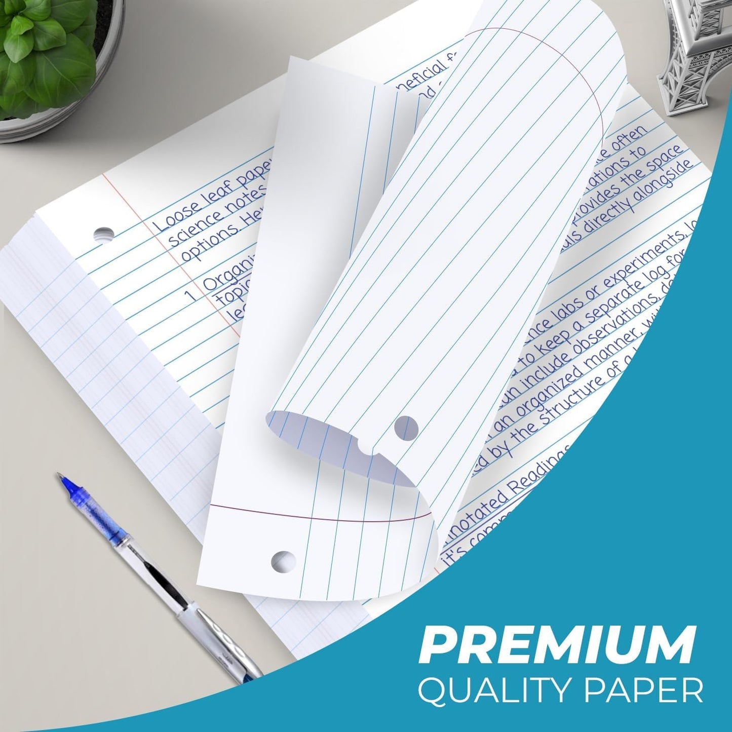 1152 Pack (Pallet) Loose Leaf Paper Bulk, 172800 Sheets, Wide Ruled, 150 Sheets/Pack, 8 x 10.5", Pallet of Filler Paper, 3 Hole Punched, 56 Gsm Thick Paper, School & Office, 4-7 Days Transit