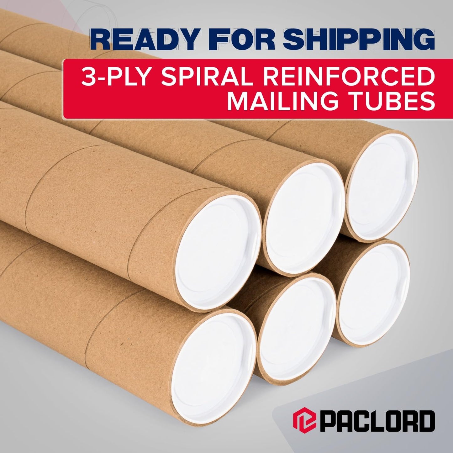 4" x 72" Heavy-Duty Reinforced Cardboard Mailing Tube, Pack of 4 Tubes with 8 Caps – Secure USPS Approved – Great for Shipping and Storing of Prints, Artwork, Posters or Documents