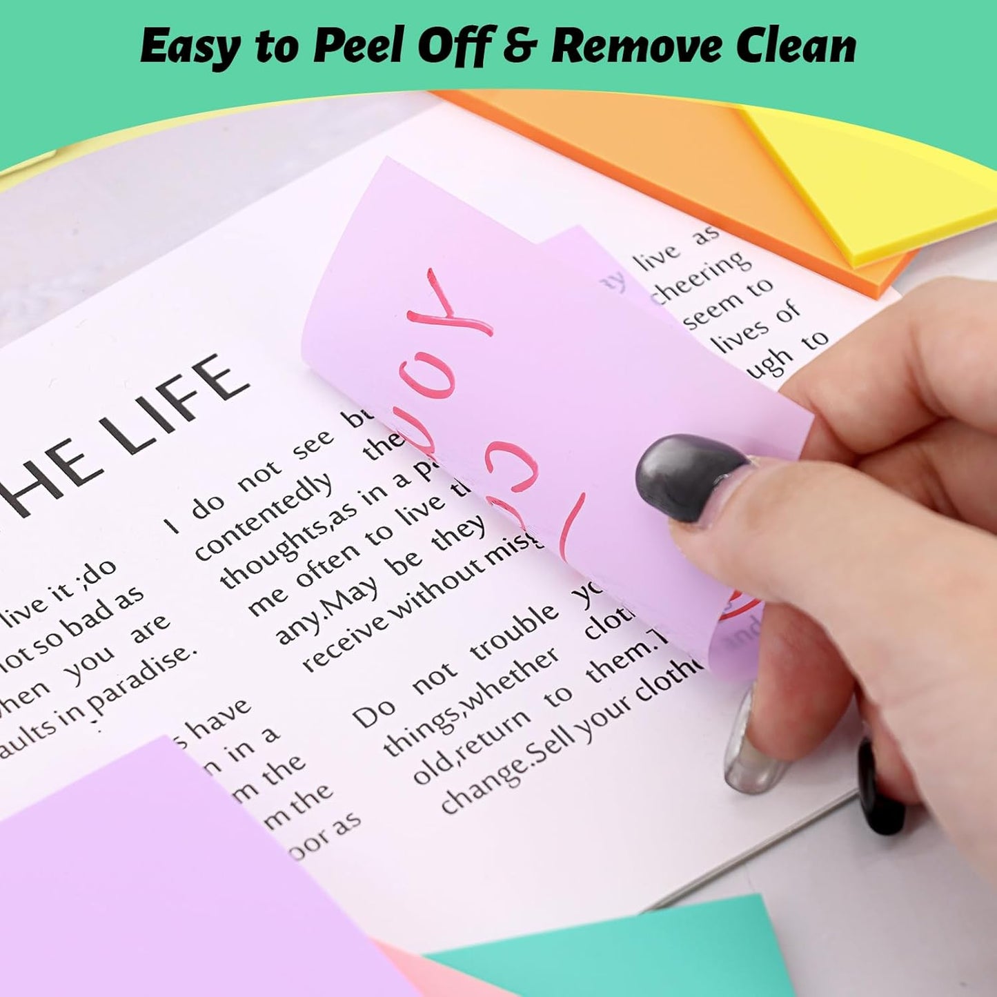 ‎SYMDROMIA Transparent Sticky Notes, 3"x3" Clear Post Translucent Sticky Notes with See Through Self-Adhesive Sticky Pads for Office School College Supplies, 800 Sheets Soft Macron