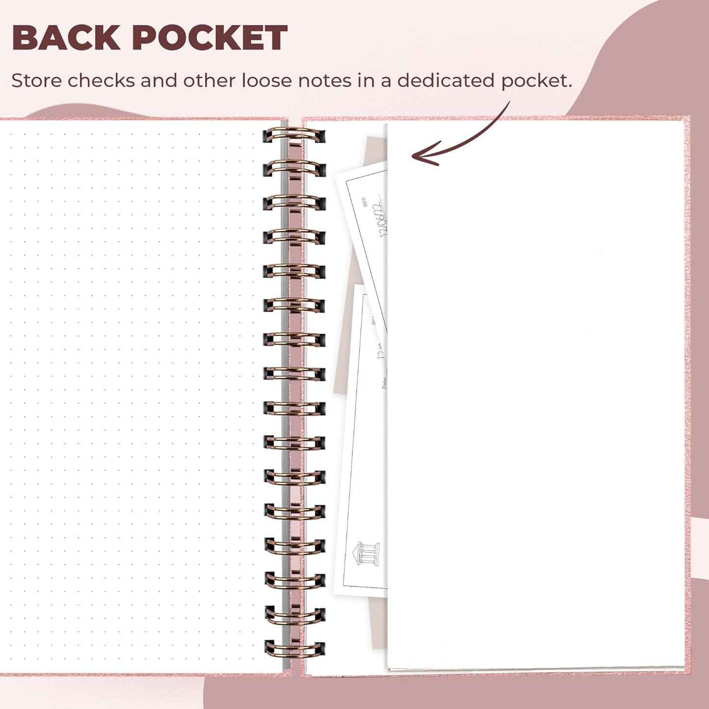 Clever Fox Check Register for Personal Checkbook – Checking Book Register – Checkbook Register – Accounting Ledger Book – 3968 Entry Lines, 6.1" x 8.3", Spiral Binding, Hardcover, Rose Gold