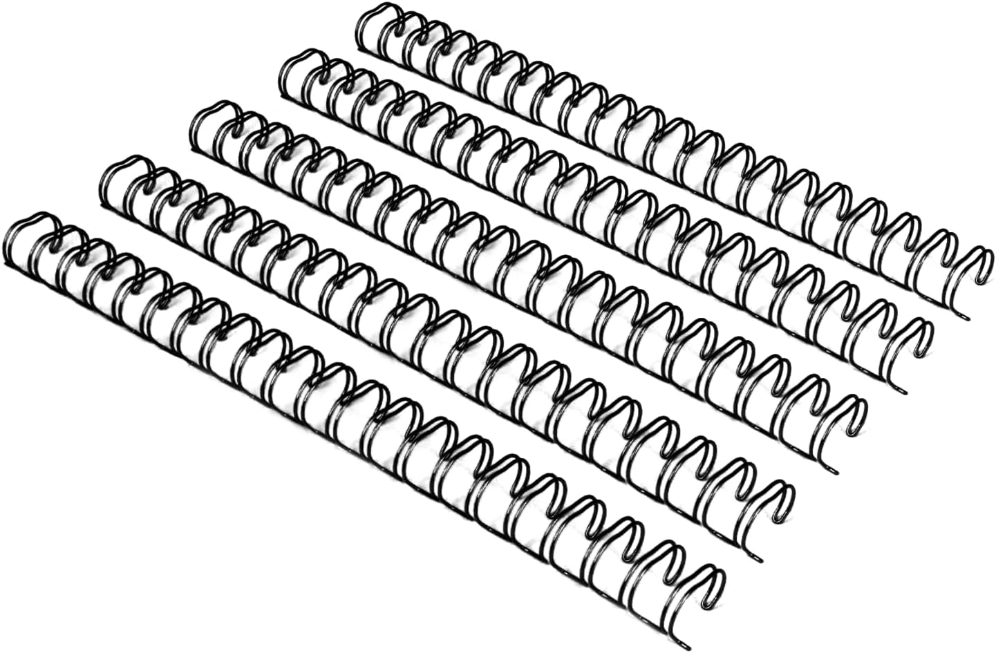 Rayson 2:1 Pitch Double Loop Wire Binding Spines, 3/8 Inch (9.5mm), 21 Loops, Black, Holds 10–70 Sheets, Pack of 100 – Metal Wire Binding Combs for Letter Size Paper