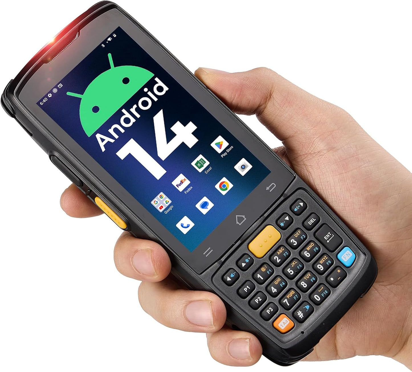 MUNBYN Android Barcode Scanner MC005, Android 14, 4GB+64GB PDA Handheld, Equipped with Honeywell HS7 1D & 2D Bar Code Scan Engine, 4-inch Touchscreen, 5000mAh Mobile Scanner for Inventory Warehouse