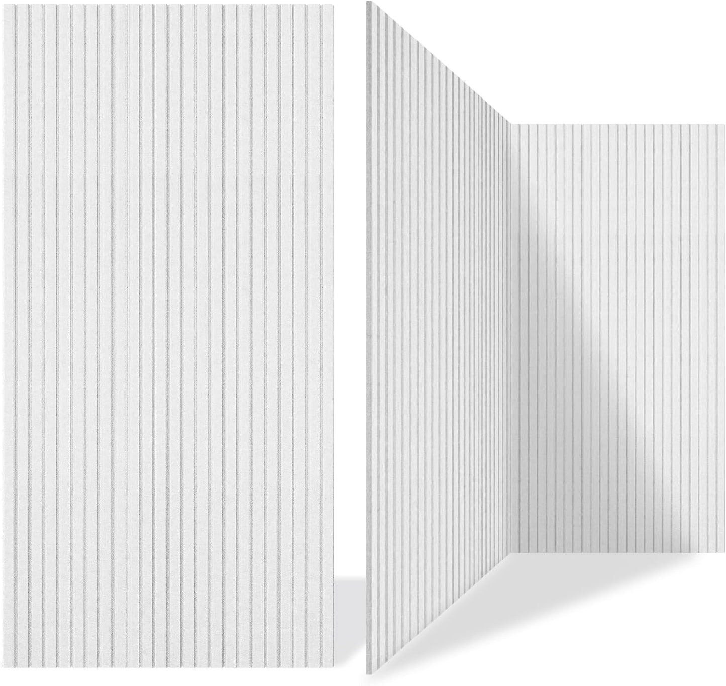 Acoustic Panels 10-Pack, Acoustical Wall Panels 47.2x23.6x0.4 inch, Large Soundproof Panels Self-Adhesive for walls, Acoustic Treatment for Recording Studio&Office Vertical,White