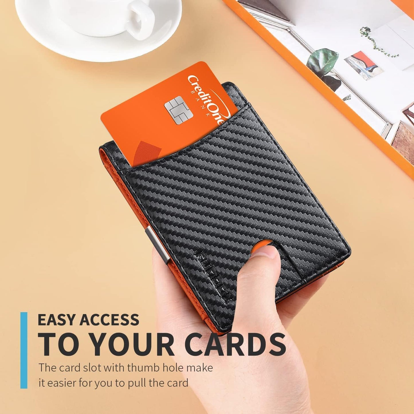 RUNBOX Money Clip Slim Wallets for Men RFID Blocking 11 Card Holder Minimalist Small Leather Bifold Men's Front Pocket Wallet Gift Box