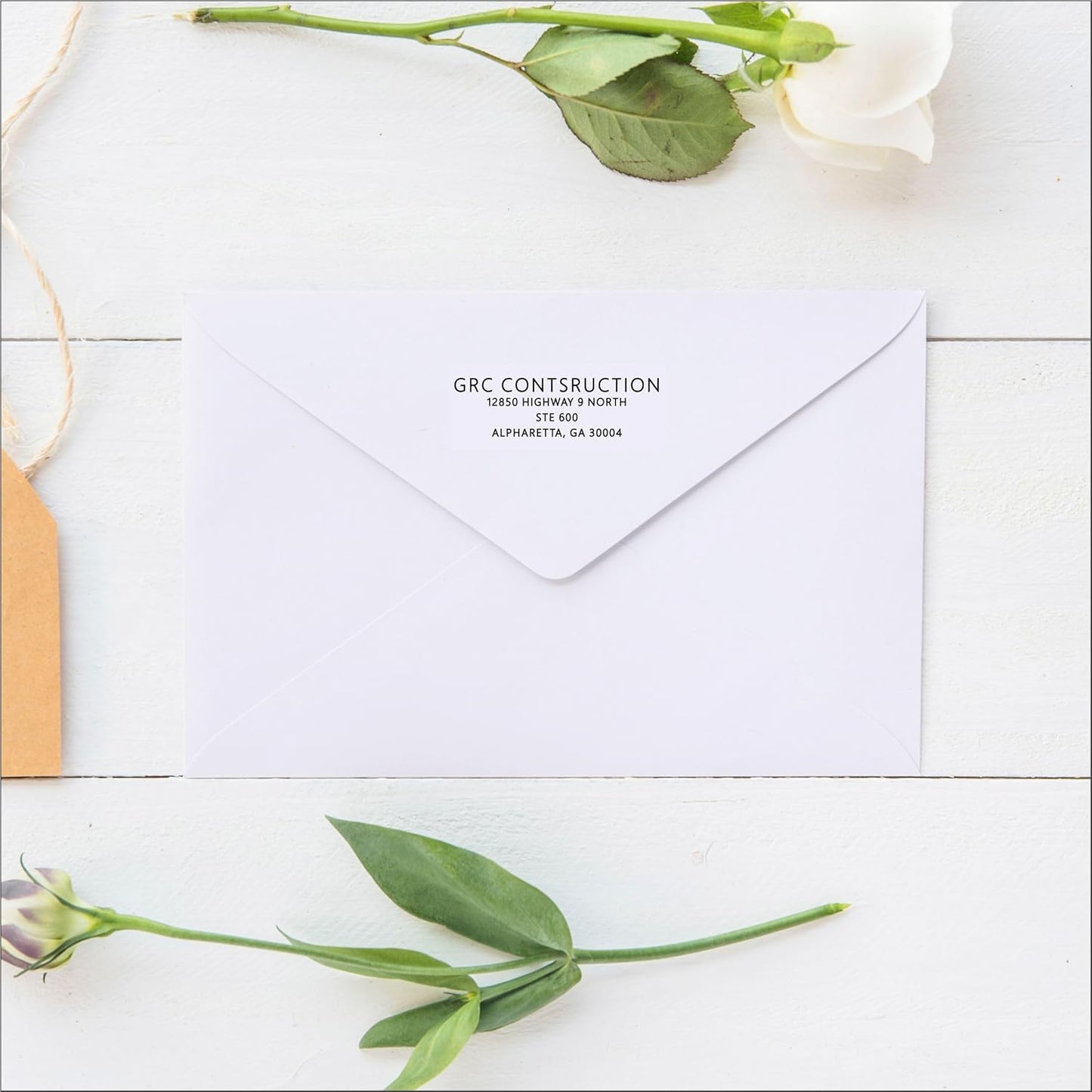 White Address Labels for Business - Personalized Return Address Labels, Custom Mailing Labels, Shipping Stickers for Envelopes and Packages (Sans Serif Font)