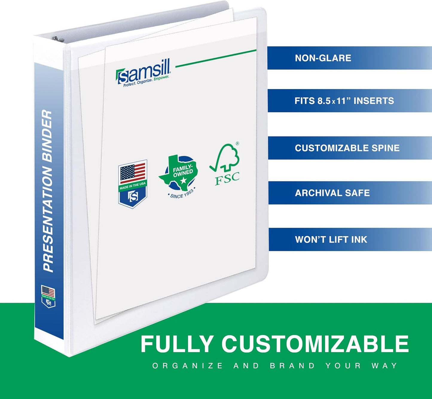 Samsill 2 Inch 3 Ring Binders, Made in USA, Economy Round Ring, Clear View Cover, 425 Sheet Capacity - for School, Home, Office - Assorted, 4 Pack