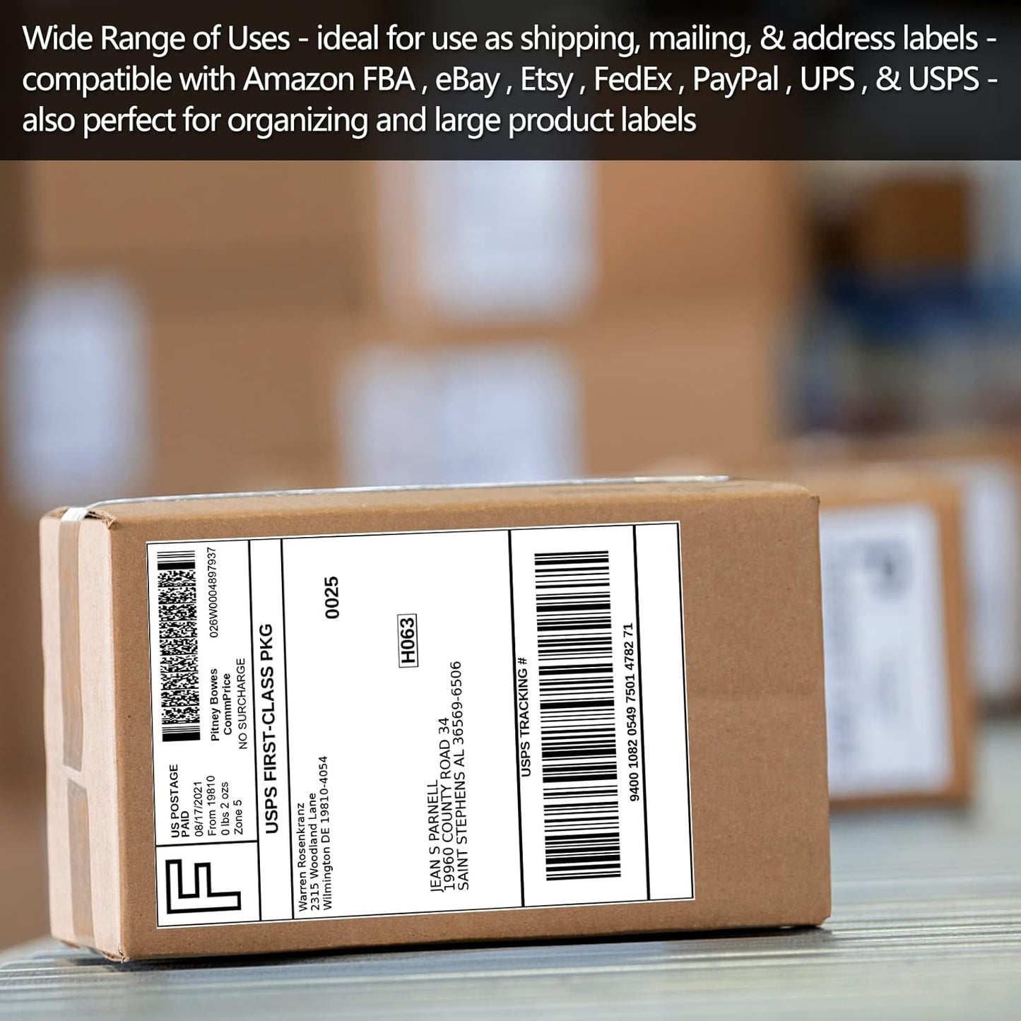 6000 Half Sheet Laser/Ink Jet Shipping Labels Mailing Blank White Labels