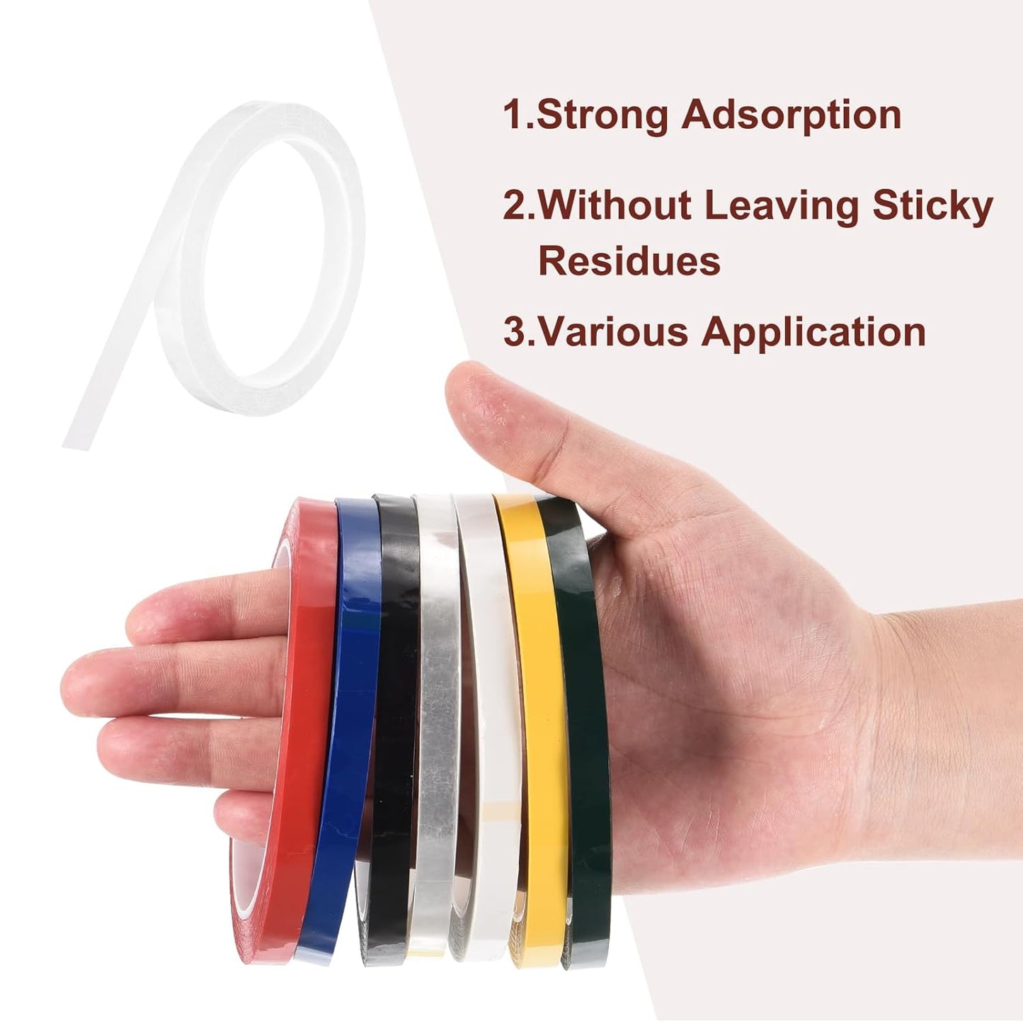 MECCANIXITY 10 Rolls Whiteboard Tape Graphic Chart Tape 10mm 54.7 Yard Art Tape Thin Self-Adhesive Pinstripe Tape Masking Tape for Gift Wrapping Craft Supplies, White