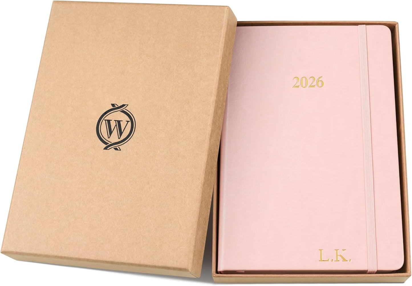 Wykeham's Executive 2026 Daily Journal Planner – US Public Holidays & Format – Customization Available (Personalized Rose, 8.5"×5.5")