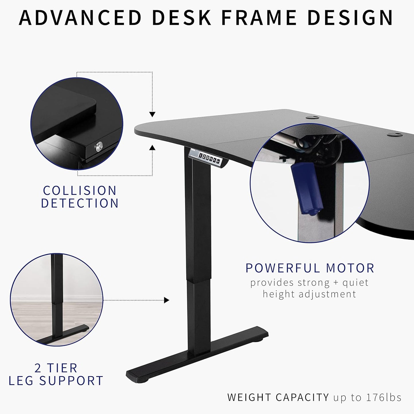 VIVO Electric 63 x 32 in Standing Desk, Memory Height Adjustment, 1B Series, White Top Gray Frame, DESK-KIT-1G1W
