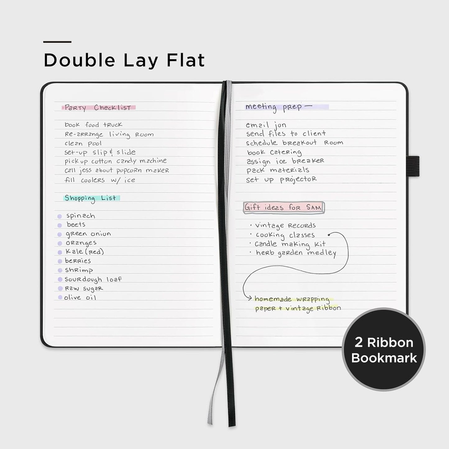 A5 Lined Leather Journal and Pen Set for Women&Men, Gift Box Included, Hardcover Notebook with 160 Pages 100GSM Thick Paper, for Work, Business, School or Home Writing(Black)