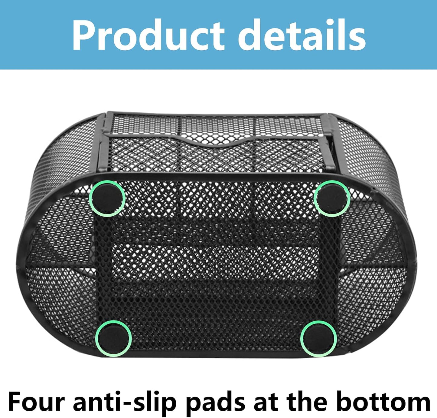 PAKASEPT Desk Organizers, Mesh Desk Organizer Caddy Supplies with Compartments, Makeup Marker Desktop Storage for Office School Home Supplies Teacher Students