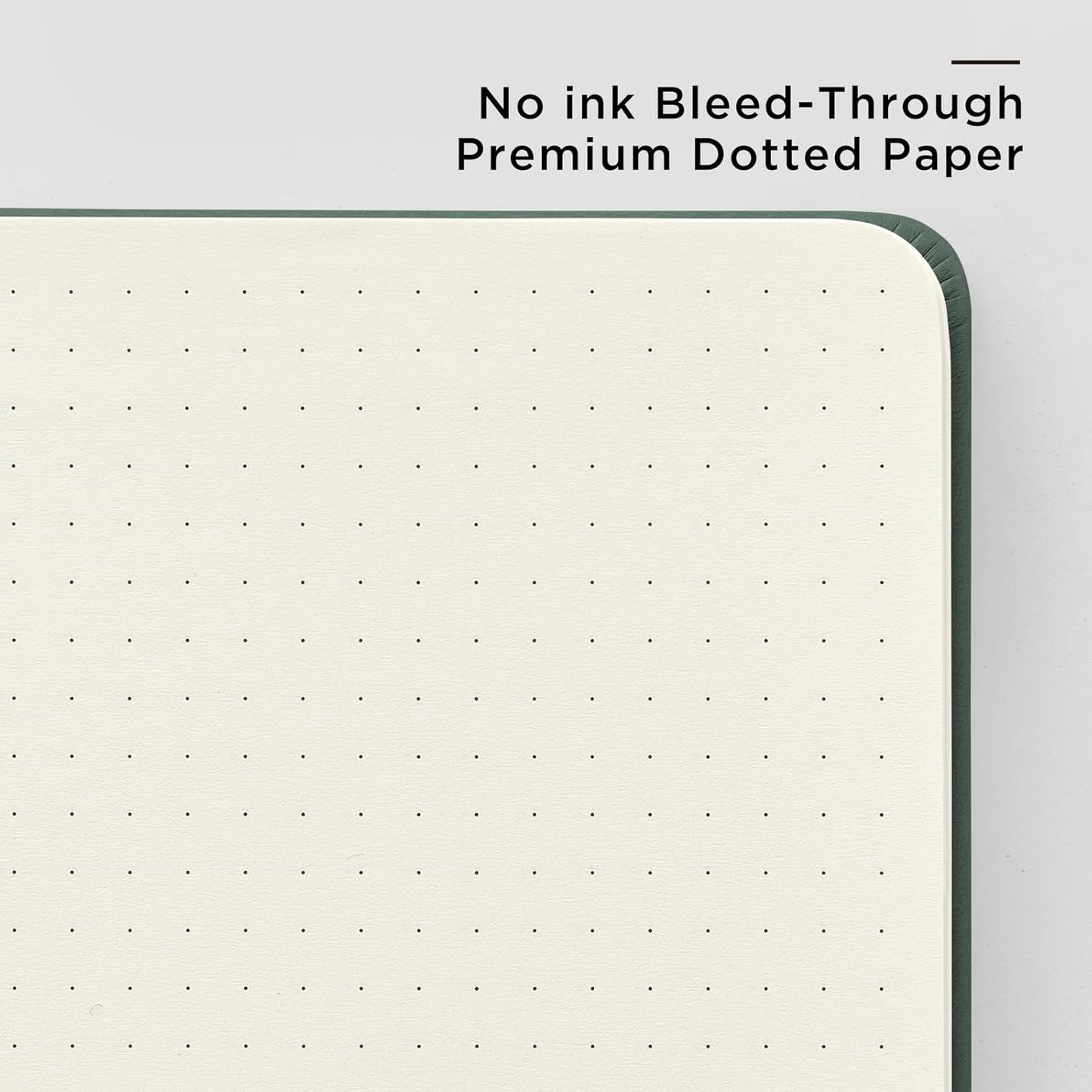 &And Per Se Dotted Journal Notebook, A5 Hardcover Leather Journal, 160 Pages 100 gsm Thick Dotted Paper，3 Sheets of Stickers Included - 5.7'' x 8''（Green）