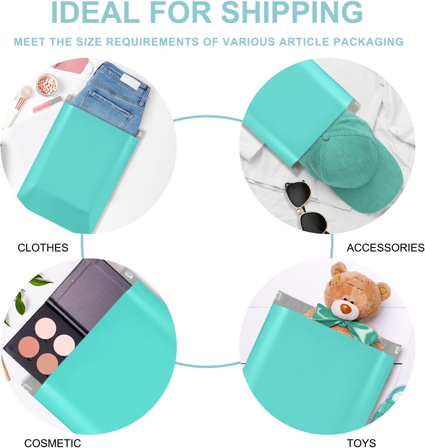 Metronic Poly Mailers 10x13 100 PC, Small Shipping Bags Mailing Envelopes Self Seal, Mailers Poly Bags for Shipping Waterproof and Tear-Proof, Mailing Bag Packaging Bags for Small Business, Teal