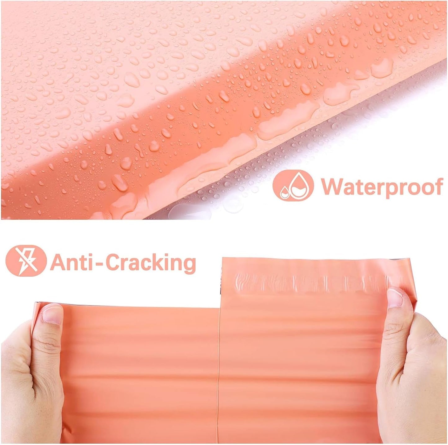 Metronic Poly Mailers 12x15.5 100 Pack, Medium Size Shipping Bags for Clothing, Strong Self-Seal Mailers Poly Bags Shipping Envelopes, Thick Mailing Bags Package Bags for Small Business, Peach Pink