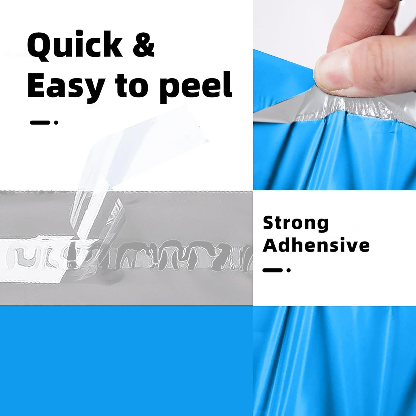 POLYSELLS 1000 pcs 9x12 Inches Blue Poly Mailers Shipping Envelopes, Strong Adhesive Sealing, Waterproof, and Tear-resistant Postal Mailing Bags for Clothing, Books, and Accessories