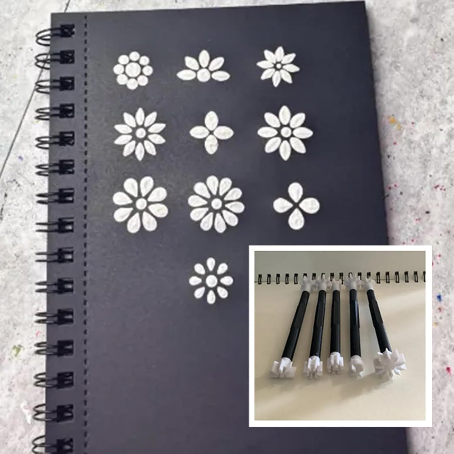 Flower Floral Dotting Tools Set: 3D Printed Stamps for DIY Graffiti. Flowers, Leaves, Cat Paw Patterns. Drawing Templates for Dot Painting. (A)