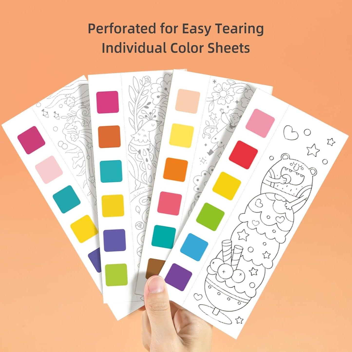 Mideer Watercolor Painting Book for Kids Ages 4-8, Pocket Watercolor Painting Book Arts and Crafts for Toddlers, Travel Activities Paint with Water Coloring Book Set for Kids 3-8 (Fairy Tale Dream)