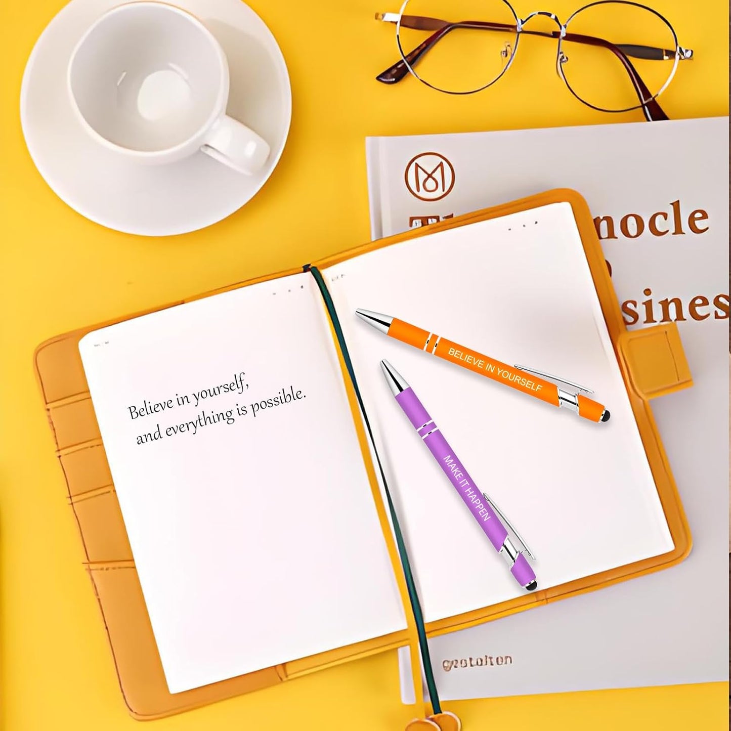 10 Pcs Inspirational Pens Bulk - Motivational Ink Ballpoint Pen with Quotes Stylus Tip Nurse Gifts for School Coworkers Office Supplies Black Ink