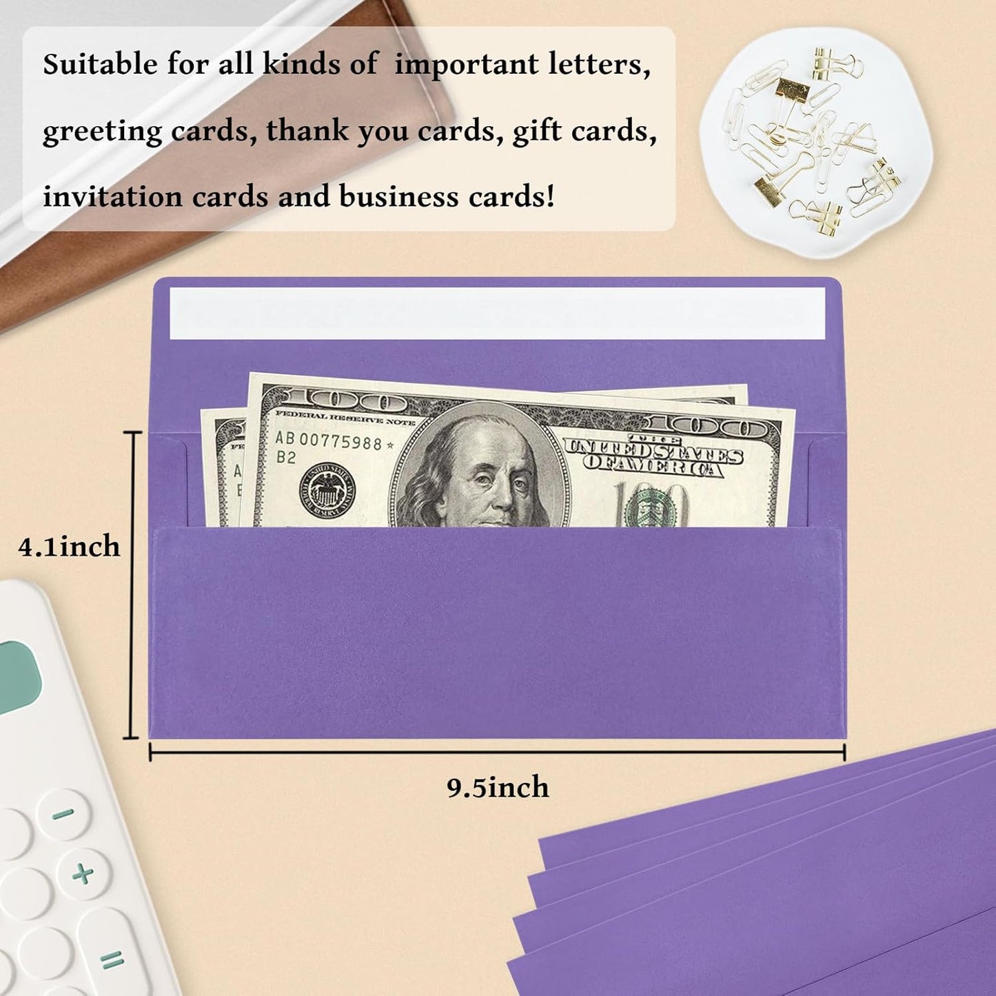 200 Pack #10 Business Envelopes, Dark Purple Standard Envelopes Self Seal, Letter Size Mailing Envelopes for Checks Letters Invoices Christmas Birthday Graduation Wedding, 4 1/8 x 9 1/2 Inch