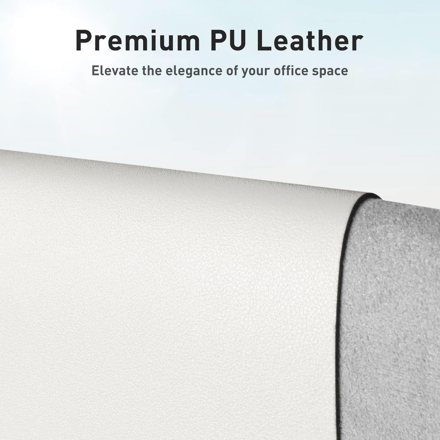 Aothia Leather Desk Pad Protector, Mouse Pad, Office Desk Mat, Non-Slip PU Leather Desk Blotter, Laptop Desk Pad, Waterproof Desk Writing Pad for Office and Home (36" x 17", Off-White)