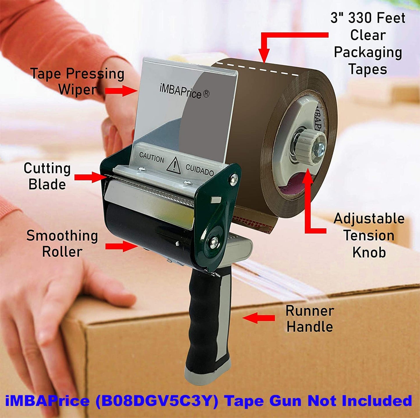 iMBAPrice 3-Inches Brown/Tan Color Shipping Packaging Tape 6 Roll of 110 Yard (6 x 330 Feet) Long 3" Packing Tape for Sealing Boxes, Packaging Parcels, Moving and Storage