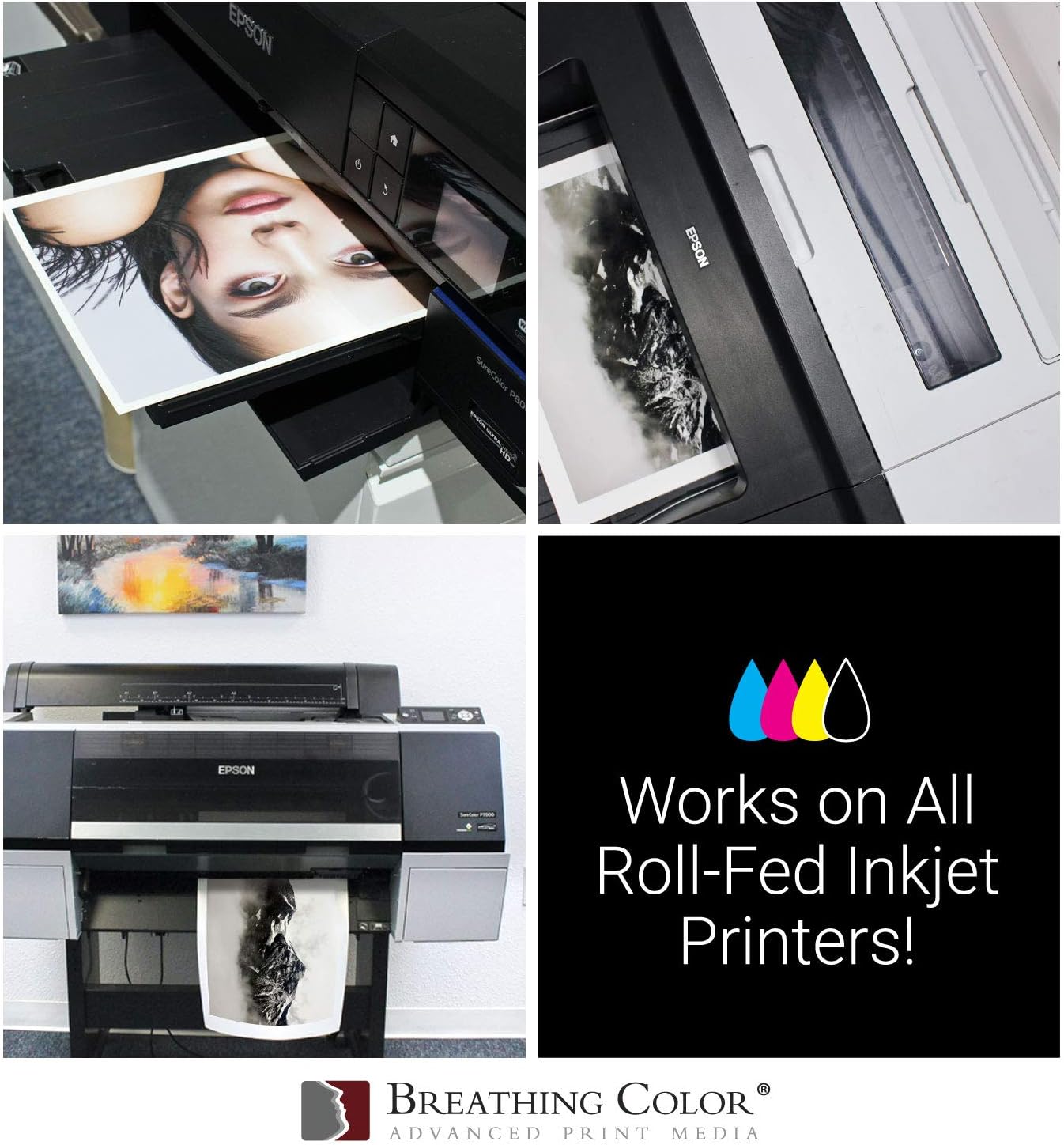 Optica One is a Luxurious 300 gsm Smooth Matte Fine Art Inkjet Paper Featured in a 24"x40' Roll; Its Bright White Color Makes It Ideal for Black and White and Color Prints.