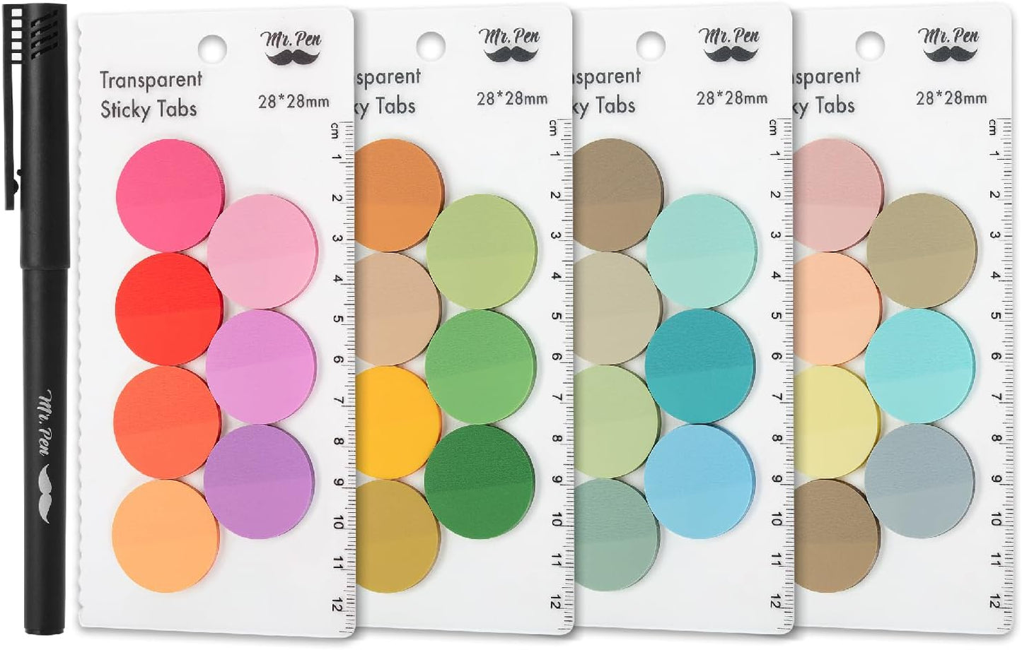 Mr. Pen- Transparent Sticky Note Set, 1120Sheets, Colorful, Round Transparent Sticky Notes Set