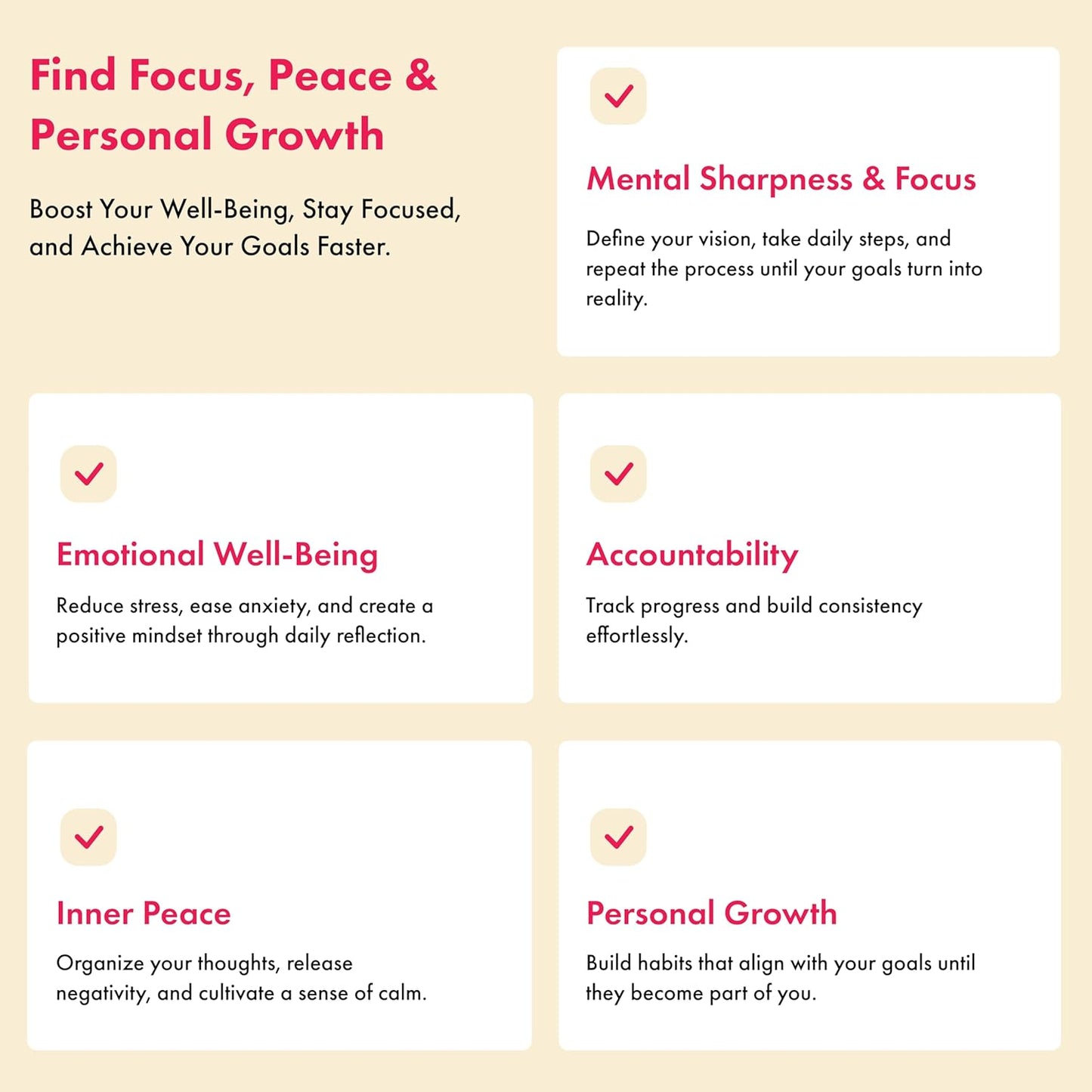 I AM Evolving Journal: Set Goals, Embrace Gratitude, Cultivate Habits, Achieve Inner Peace | Undated Gratitude Journal for Personal Development, Mindfulness, & Daily Reflection. (Misty Rose)