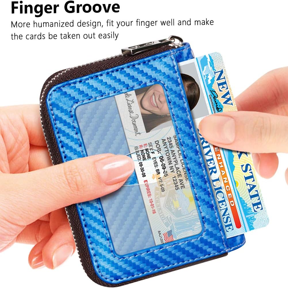 FurArt Zipper Wallet Women, RFID Blocking Credit Card Wallet, Business Card Holder, Compact Size KeyChain Wallet