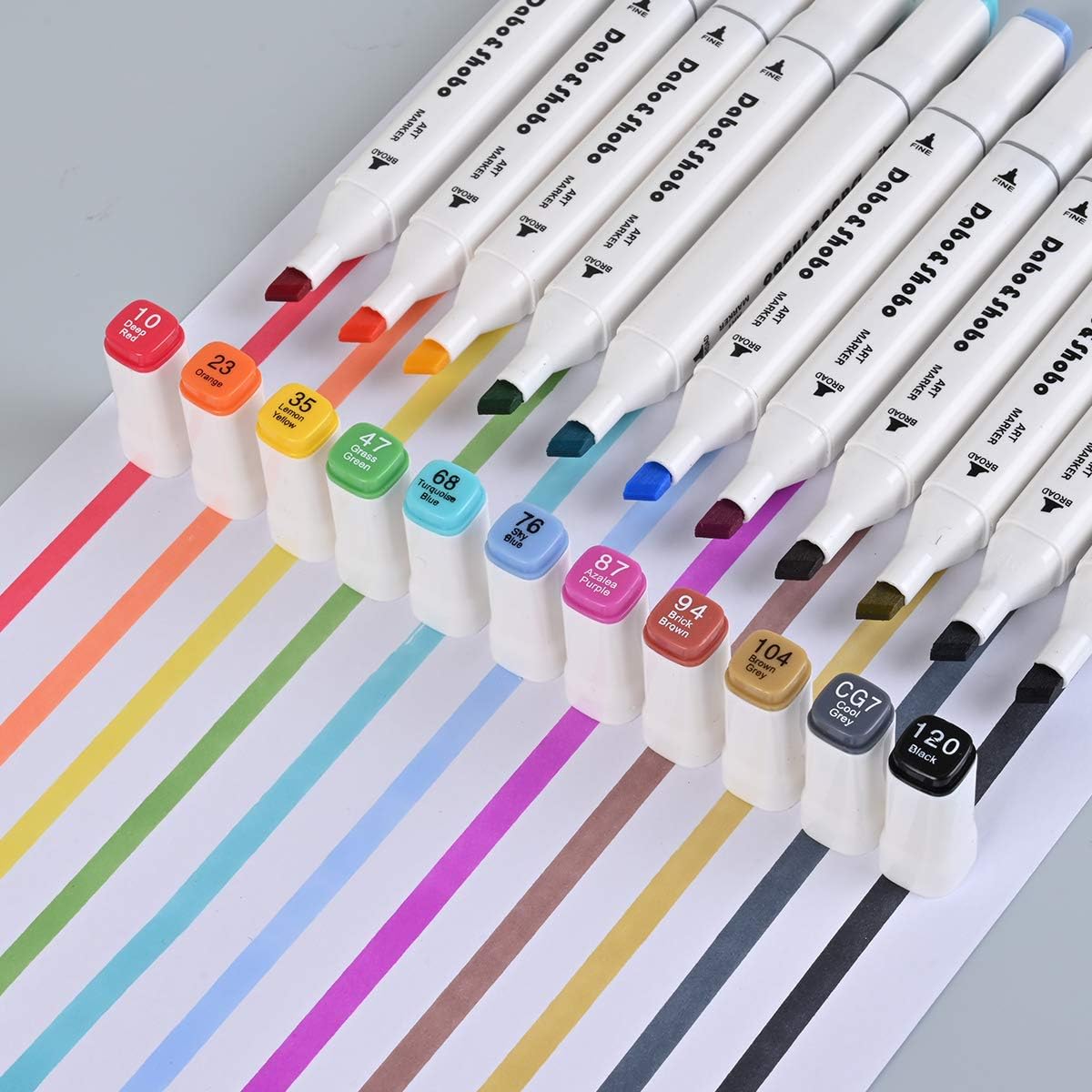 Dabo&Shobo 96 Color Dual Tip Alcohol Art Markers for Kids and Adults - Fine & Chisel Tips for Sketching and Coloring
