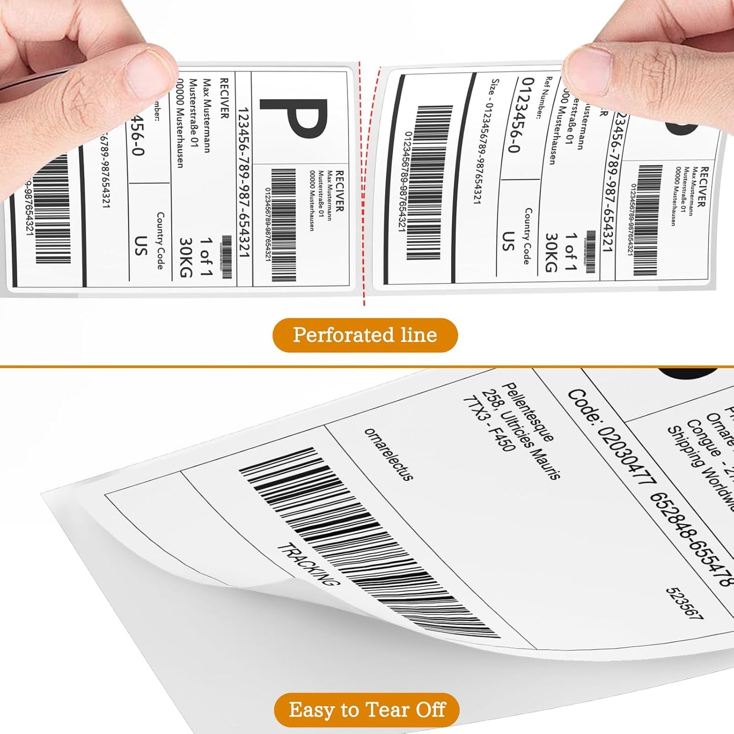 4" x 6" Thermal Labels, 200 Fanfold Labels, Direct Thermal Shipping Label Compatible with Nelko, Rollo, Zebra, Brother, Orgbro, Munbyn, Jadens Shipping Label Printer, Commercial Grade