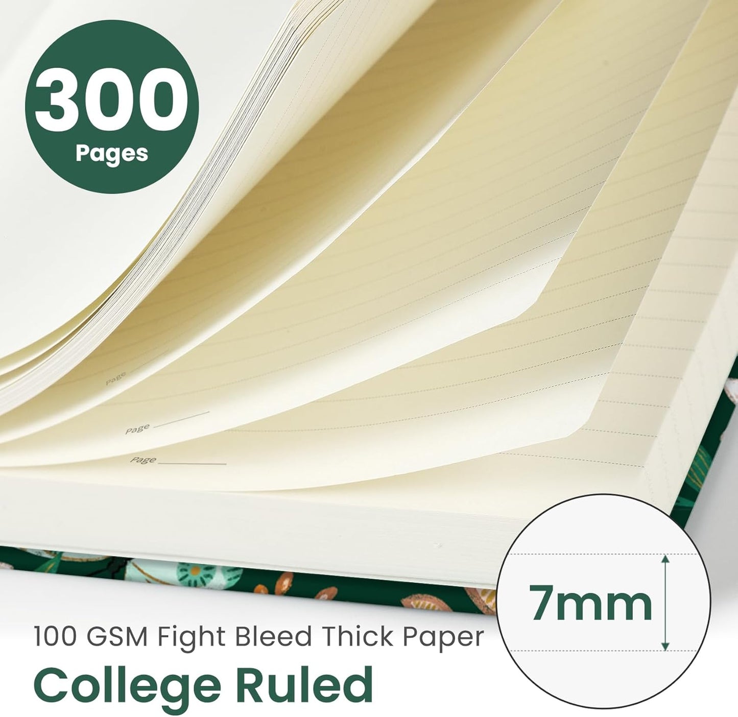 Lined Spiral Notebook Journal for Work, 300 Pages Thick B5 (7.1"x10") College Ruled Journal for Women & Writing, Hardcover Notebook for Note Taking, Perfect for Office Home School, Butterfly