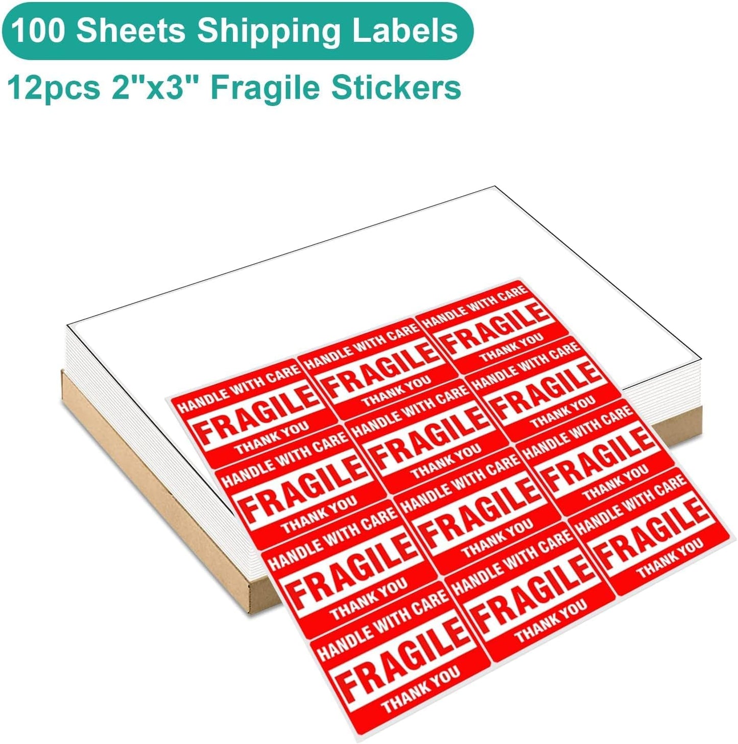 MFLABEL Full Sheet Sticker Label, Address Sticker, White Matte Label Paper, 8-1/2" x 11" Shipping Labels for Laser & Inkjet Printer (600 Labels, 600 Sheets)