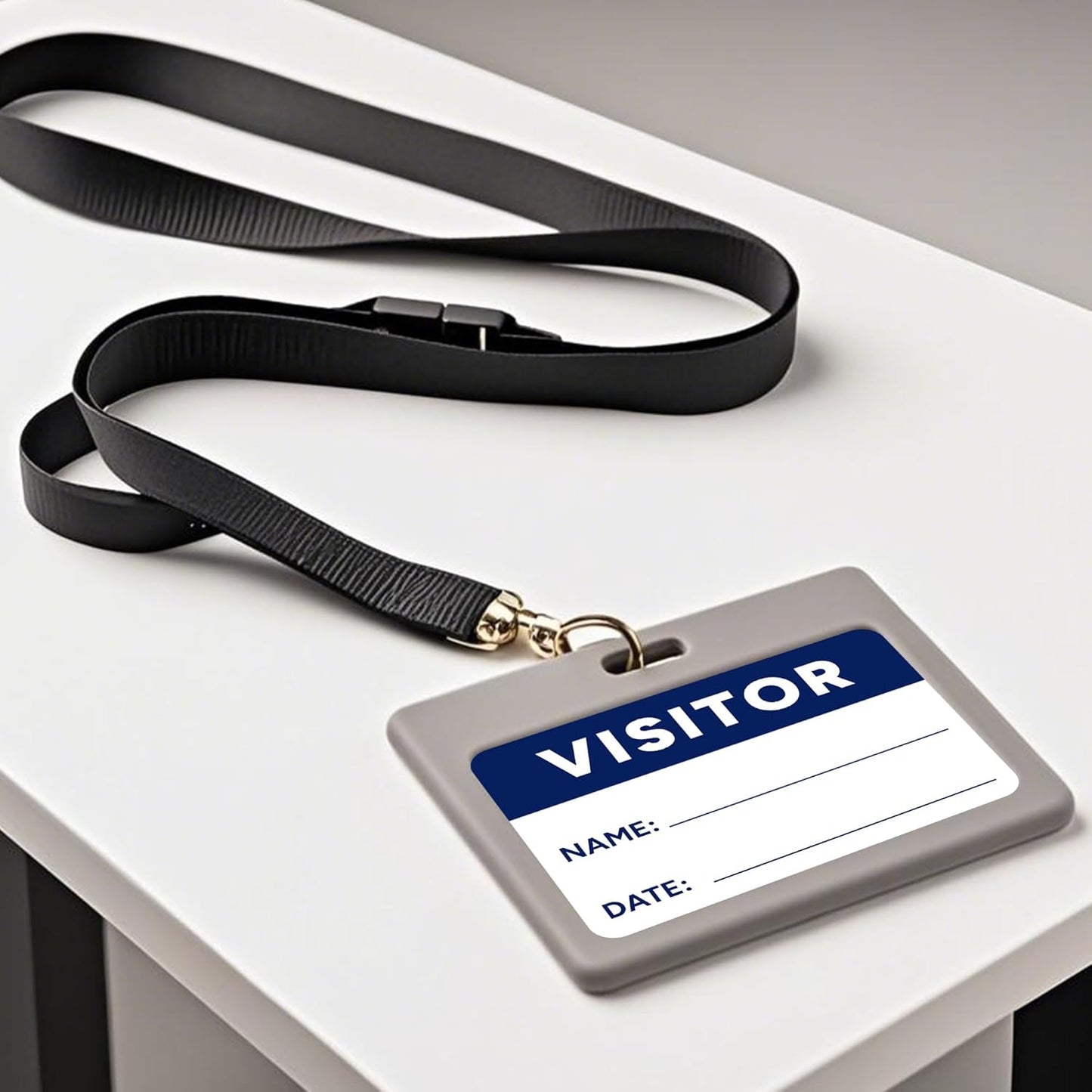Visitor Pass Stickers – 300 Writable Name Tag Labels, 2 x 3 Inch, Self-Adhesive Identification Badges for Office, School, Events (300Pcs-Blue)