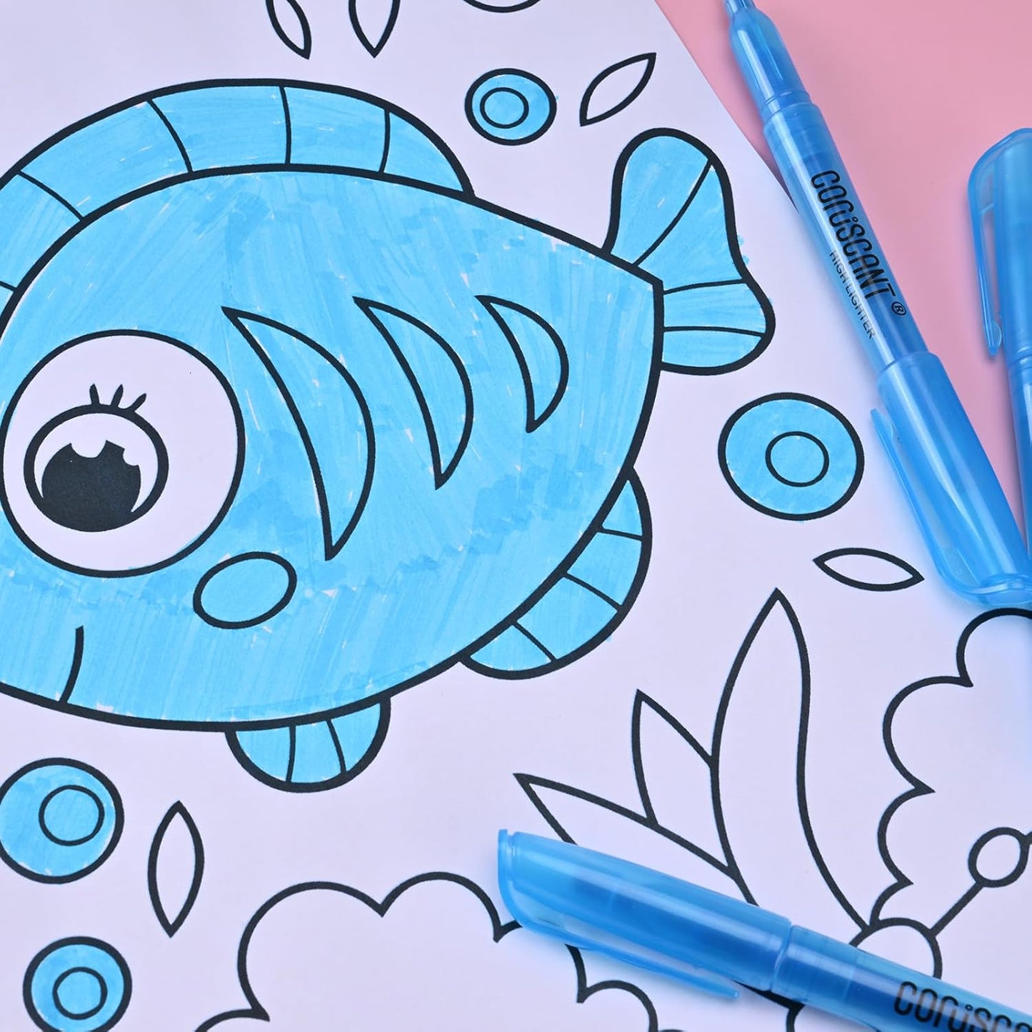 coruscant Blue Highlighters Bright Colors,32 Packs, Chisel Tip Marking, Quick Drying,No Bleed for Teacher Kids Organizing and Coloring in the Home, School, Office