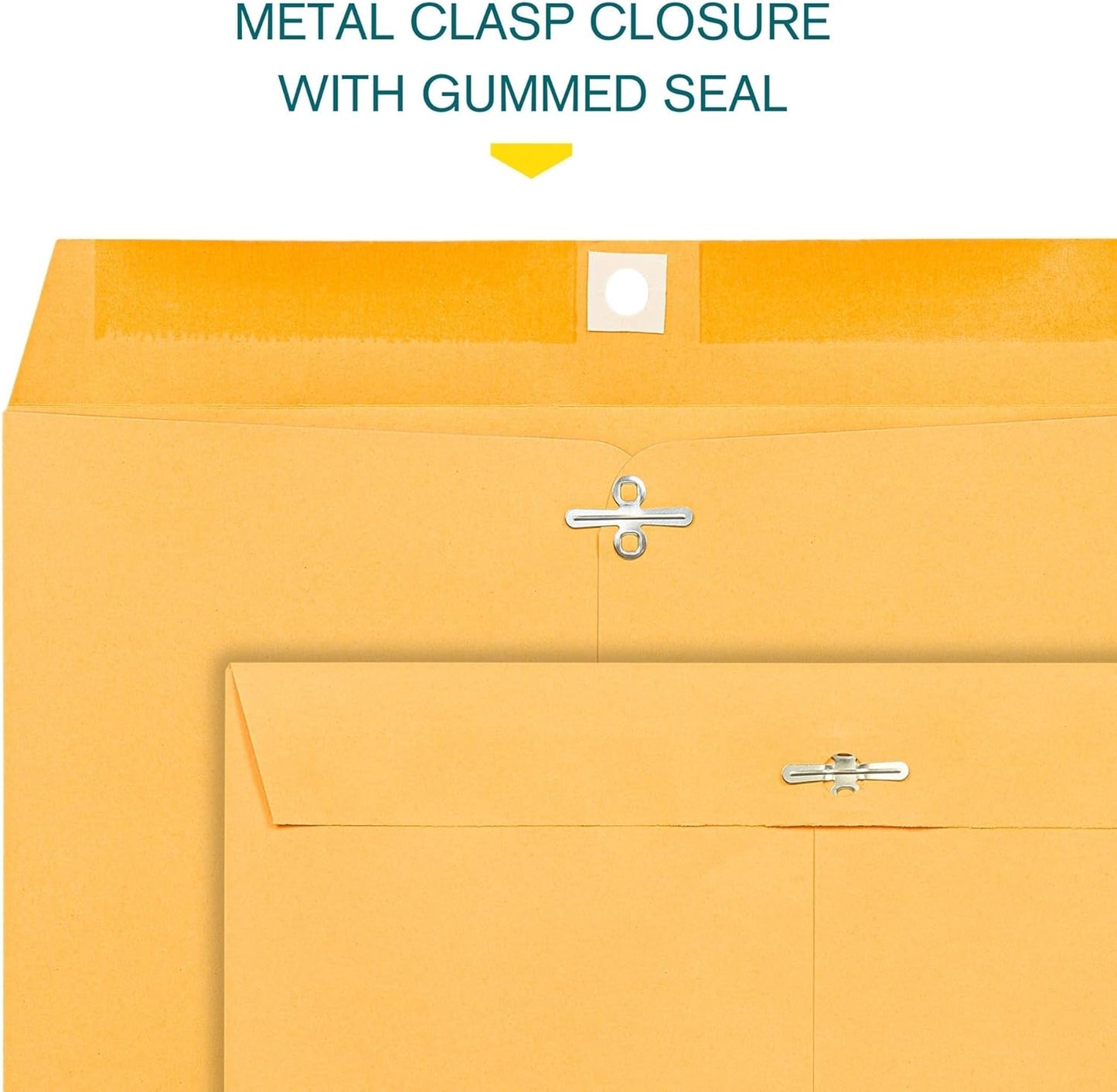 EnDoc 10 x 13 Clasp Envelopes – 100 Pack Brown Kraft Catalog Envelopes with Clasp Closure & Gummed Seal – 28lb Heavyweight Paper 10x13 inches Envelopes for Home, Office, Business, Legal or School